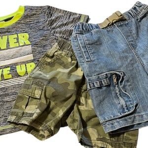 24 Month Boys Shorts & Tshirt Play Clothes Camo Cargo Park Bench Kids Cherokee